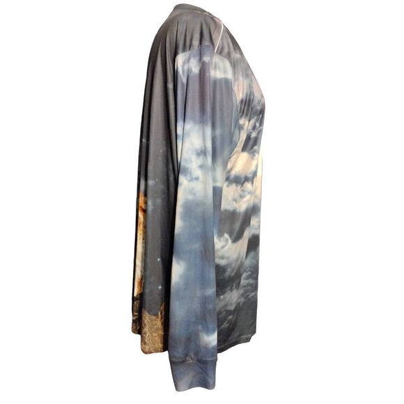 GET A LIFE Men’s Wolf Moon Howl T-Shirt Sz 2XL Long Sleeve Graphic Front/Back - Picture 4 of 5